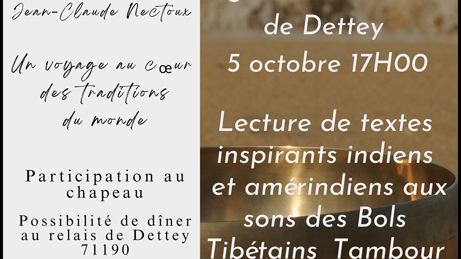 Lecture de Textes Inspirants aux Sons des Bols Tibétains 